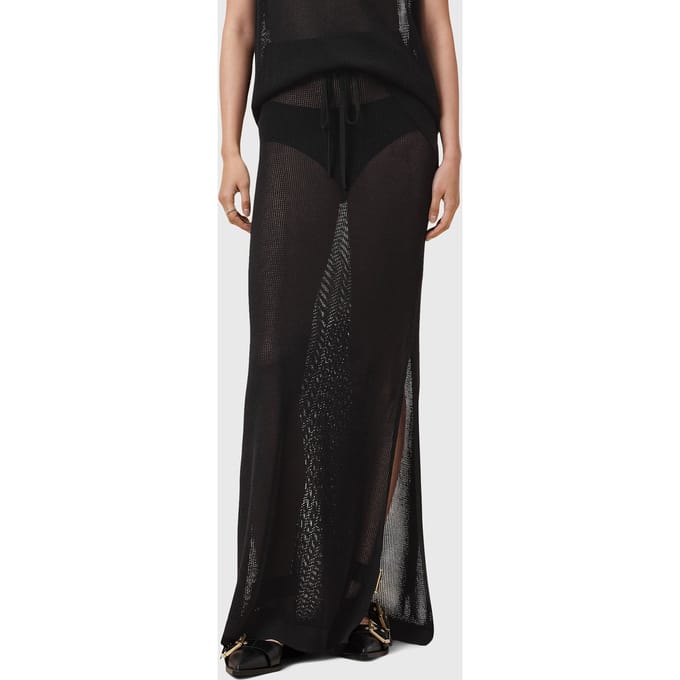 AllSaints Yuri Skirt Black Größe: L | Maxiröcke Outlet | Damen | Schwarz