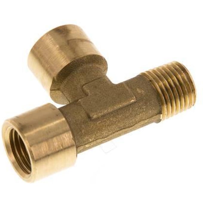 R 1/4'' x G 1/4'' M/F Messing T-stuk 16 Bar [2 Stuks]