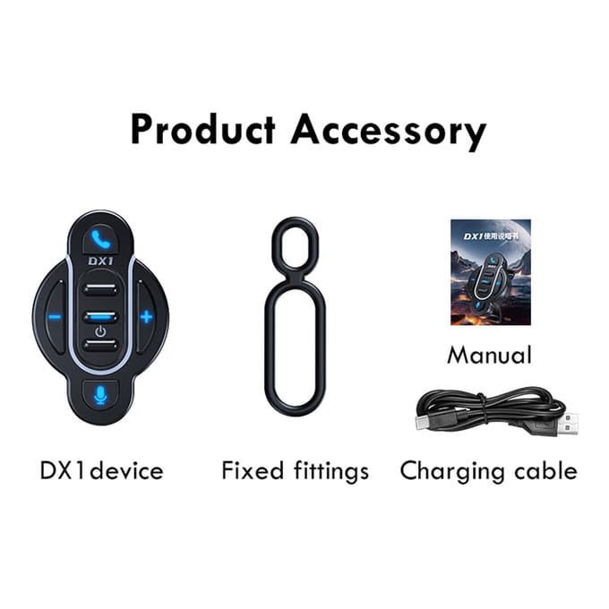 Motorfiets BT Controller Stuur Afstandsbediening Waterdicht Oproep Muziek Controller Spraakassistent Media zwart