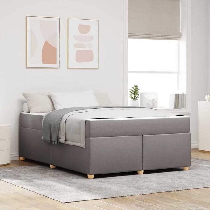 vidaXL - Bedframe - Taupe - 140 - x - 200 - cm - Stof