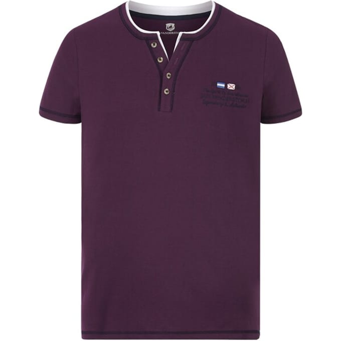 Jan Vanderstorm herren T-Shirt - 56/58 - donkerrood - Plus Size
