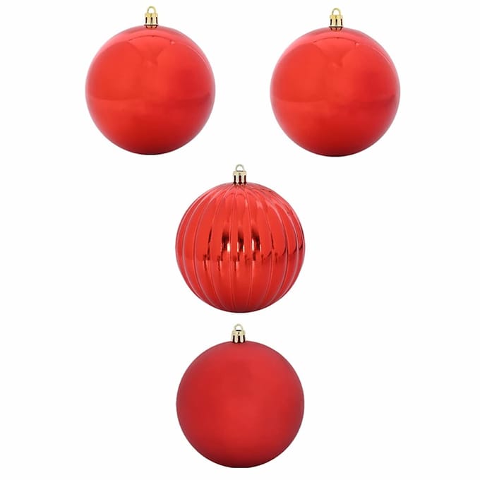 vidaXL - Kerstbal - Set - XXL - 4 - st - Rood - Ø - 20 - cm - Kunststof