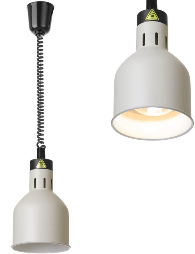 HENDI Warmtelamp - verstelbaar cilindrisch - wit - aluminium - ⌀175x(H)250mm
