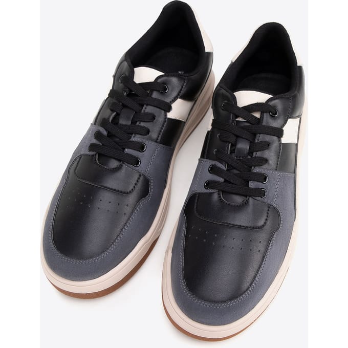 Wittchen Heren zwart en grijs eco-leren sneakers