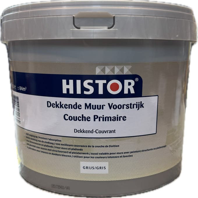Histor dekkende muur voorstrijk - 10Lt - GRIJS - 84m²