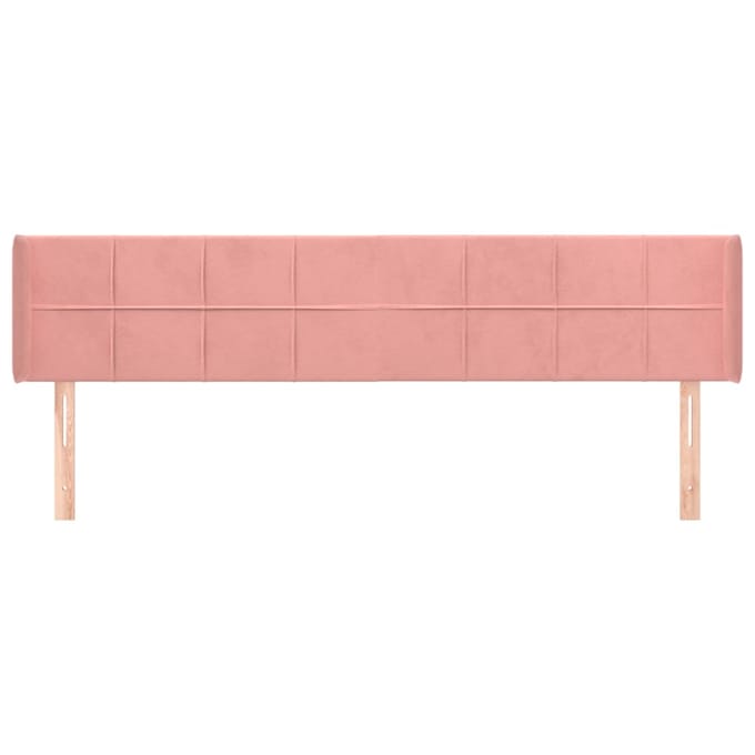 vidaXL - Hoofdbord - met - randen - 183x16x78/88 - cm - fluweel - roze