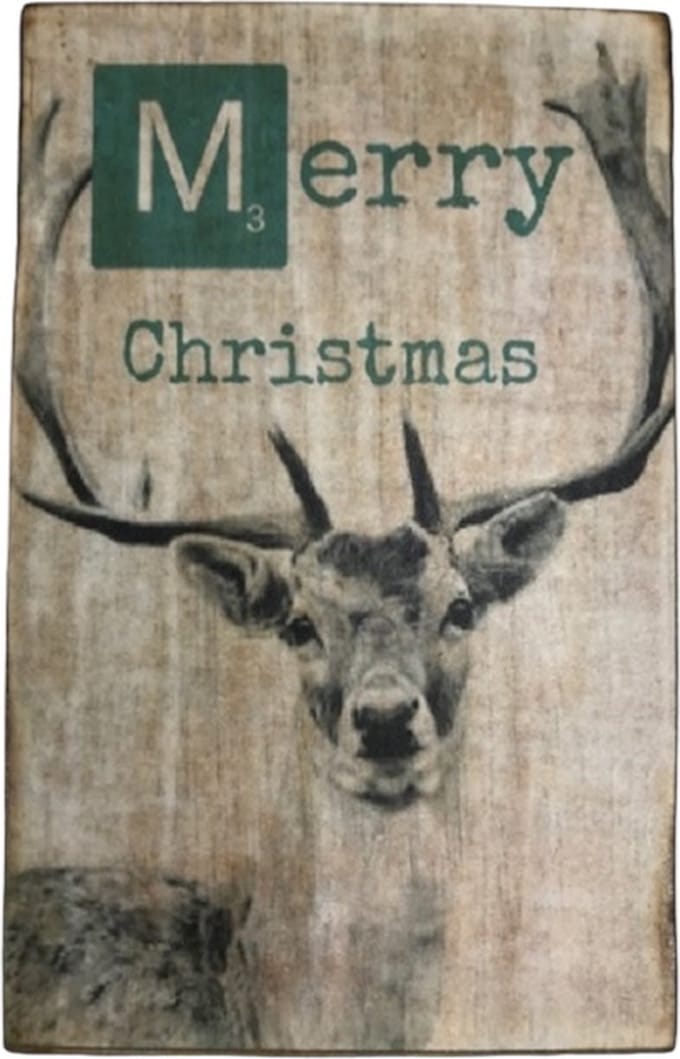 Tekstblok 10x15 2 cm Merry Christmas blue no2
