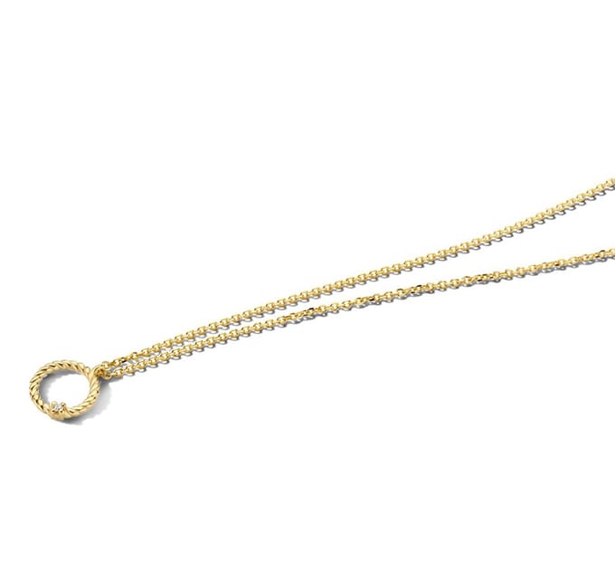 Collier Rondje Diamant 1,0 Mm 41 - 43 - 45 Cm 0.01ct G Si