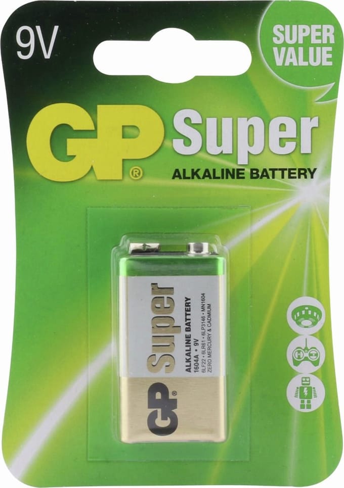 GP Super Alkaline 9V batterijen - 1 stuks