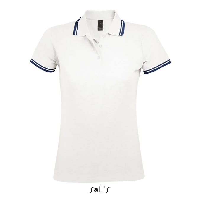SOL'S Women´s Polo Shirt Pasadena L586 - white/navy - S