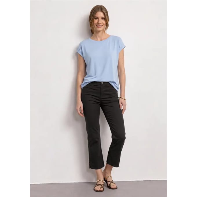 3/4 broek met flared pijpen in casual pasvorm