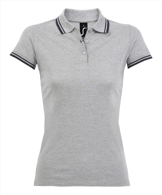 SOL'S Women´s Polo Shirt Pasadena L586 - Grey Melange/Navy - L