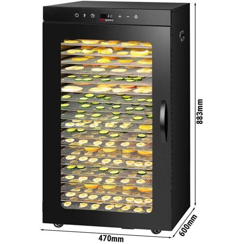 GGM Gastro Dörrgerät / Dörrautomat - mit 24 Ablagen - Schwarz - 2 kW