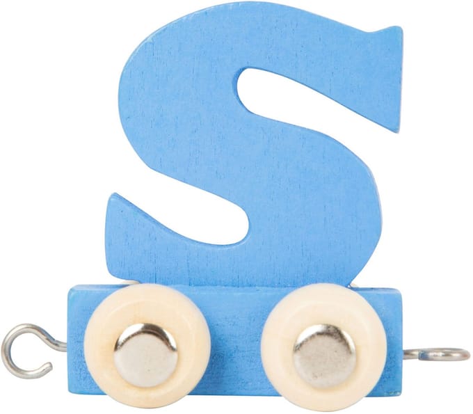 Small Foot - Wooden Letter Train Blue - S - 12 pieces