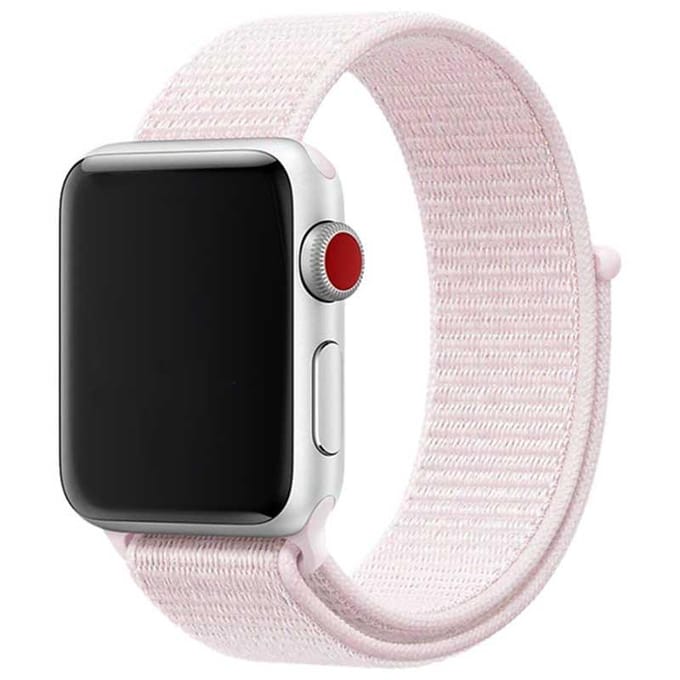 2+1 | Apple Watch Bandje Osvo - Geweven - Nylon - Licht Roze