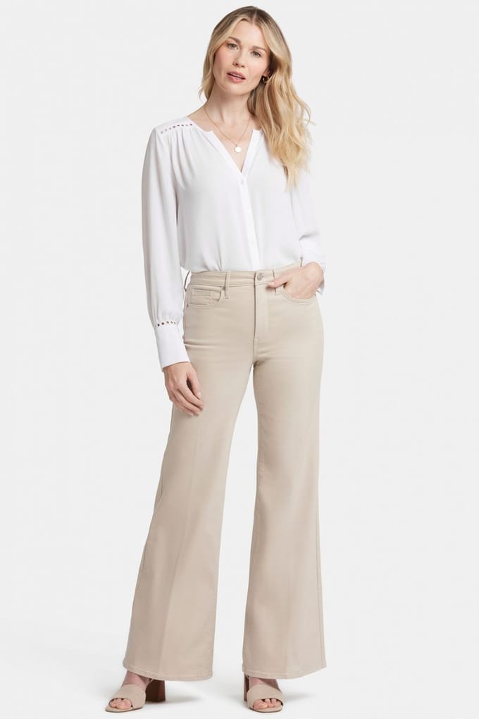 Mia Palazzo Jeans In Petite Met Hoge Taille