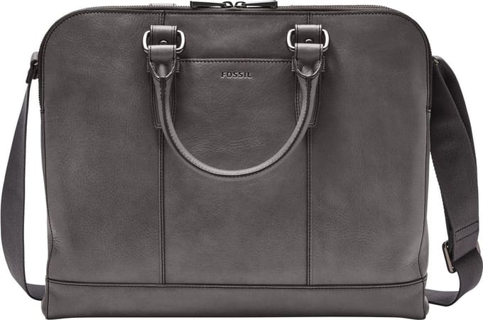 FOSSIL Business tas met laptopvak Dillon Pilot Bag Lead Gray Grijs