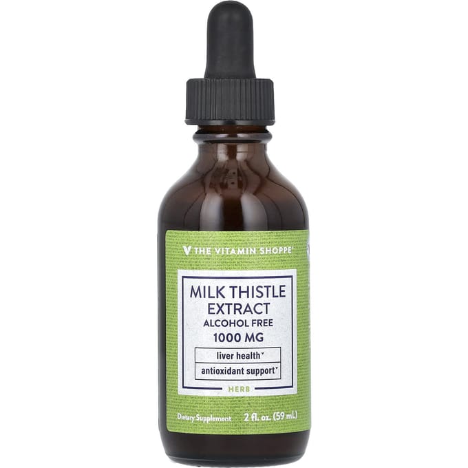 The Vitamin Shoppe, Extrait de Chardon-Marie, Sans Alcool, 1 000 mg, 2 fl oz (59 ml)