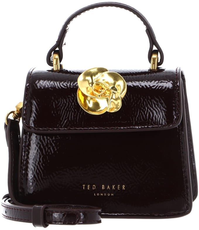 Ted Baker schoudertas Roselah Rose Detail Square Mini Top Handle Bag Wine wijnrood