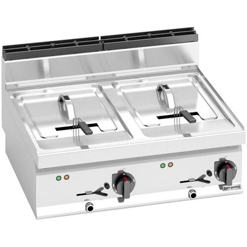 GGM Gastro Elektro Doppelfritteuse - 10+10 Liter - 12 kW Zilver
