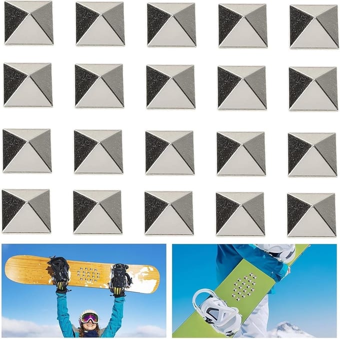 Set van 20 Antislip Snowboard Pads, Grip Studs voor Skiën, Winter Sportaccessoires met Piramide Tips