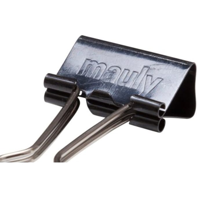Papierklem MAUL 215 foldback 25mm capaciteit 9mm zwart 12 stuks
