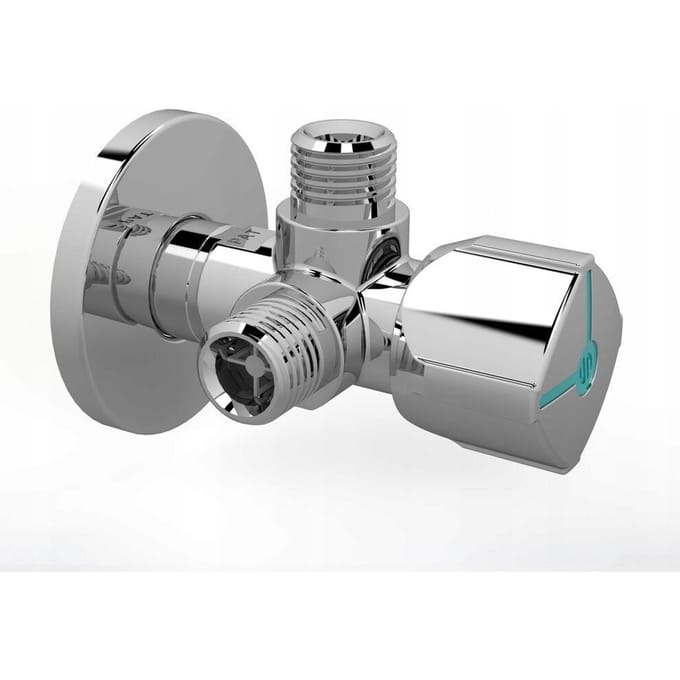 Instelbare hoekkraan met kogelkraan 2x3/8'' voor wasmachinekraan toilet Arco CQ4102
