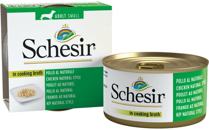 14x Schesir Hondenvoer Kip Naturel in Bouillon 85 gr