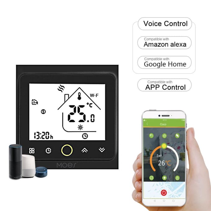 MOES Wi-Fi Smart Thermostaat Temperatuurregelaar APP Control 5A Compatibel met Alexa / Google Wifi