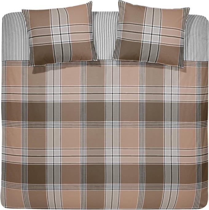 Damai dekbedovertrek Derby Brown 200x200cm + 2x 80x80cm