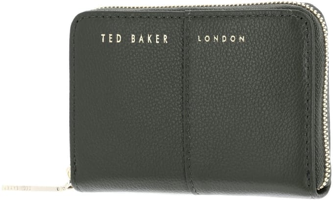 Ted Baker Leren portemonnee Ammisa Small Zip around Purse Dk - Green donkergroen