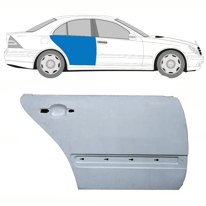 Reparatie plaatwerk achterste deuren voor Mercedes C-Class W203 2000-2007