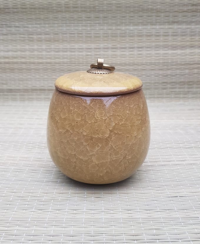 Mini Urn keramiek Oker 170ml