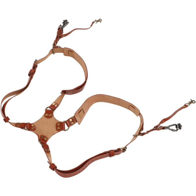Camera Harnas Riem Leer Dubbele Schouder Camera Riem Harnas Accessoires voor Digitale Camera SLR Camera X Type, brown
