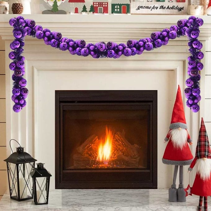 vidaXL - Kerstbal - Guirlande - LED's - Lila - 186 - cm - Polystyreen