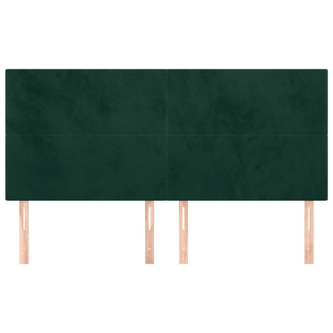 vidaXL - Hoofdbord - donkergroen - 200x5x118/128 - cm - fluweel