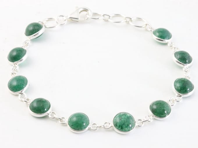 Fijne zilveren armband met jade