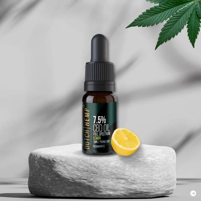 Dutch Hemp CBD-olie 7,5% - 10 ml - Lemon - Full spectrum