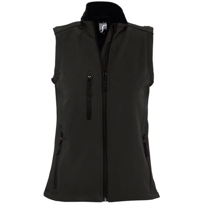 SOLS Dames/dames Rallye Soft Shell Bodywarmer Jacket (Zwart)