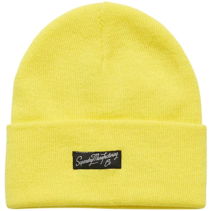 Superdry Classic Vintage Beanie Geel Grootte: 1SIZE