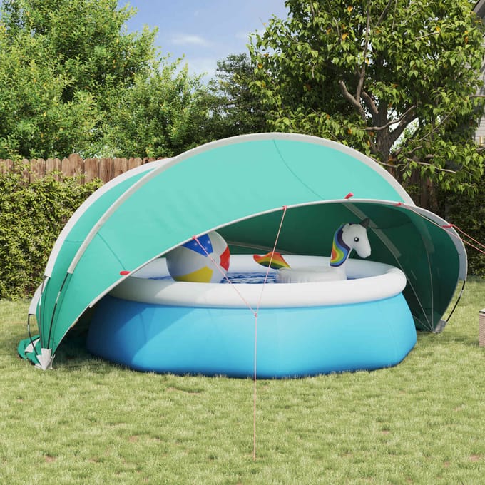 vidaXL - Zwembadkoepel - 500 - x - 500 - x - 236 - cm - 185T - polyester - met - PU-coating