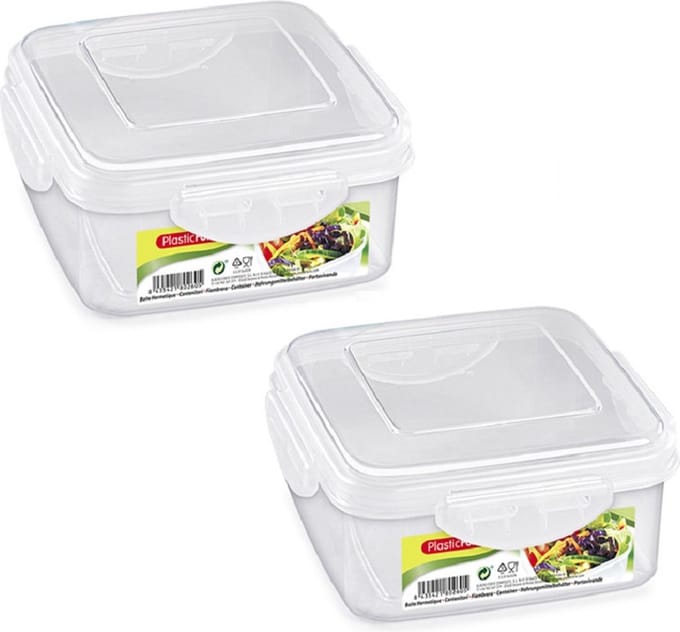 PlasticForte Vershoudbakje vriezer en magnetron - 4x stuks - 1,6L - kunststof