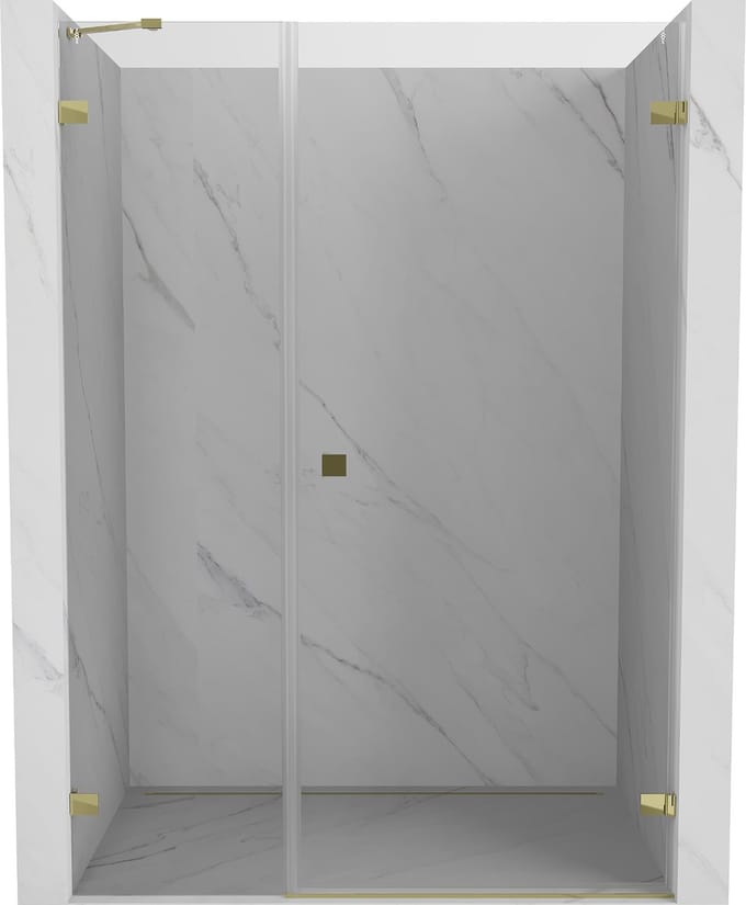Mexen Lunar-B douchedeur opklapbaar rechts 140 , transparant, goud - 832S-140-050-50-00-P