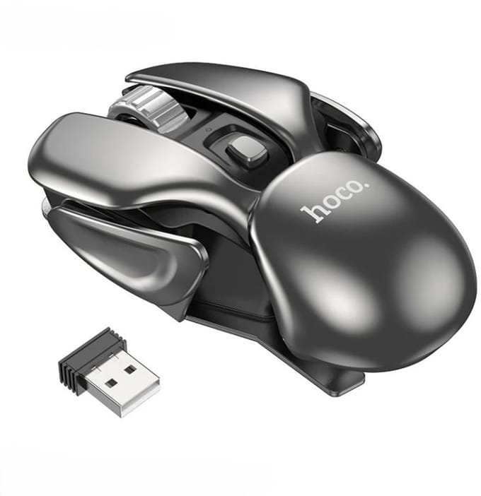 Hoco Draadloze Muis - Aluminium Design - 1600 DPI - Metallic Zwart
