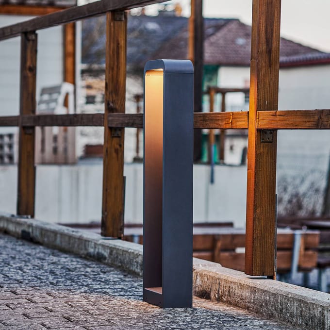 Lindby Emima LED tuinpadverlichting, 80 cm, antraciet, aluminium
