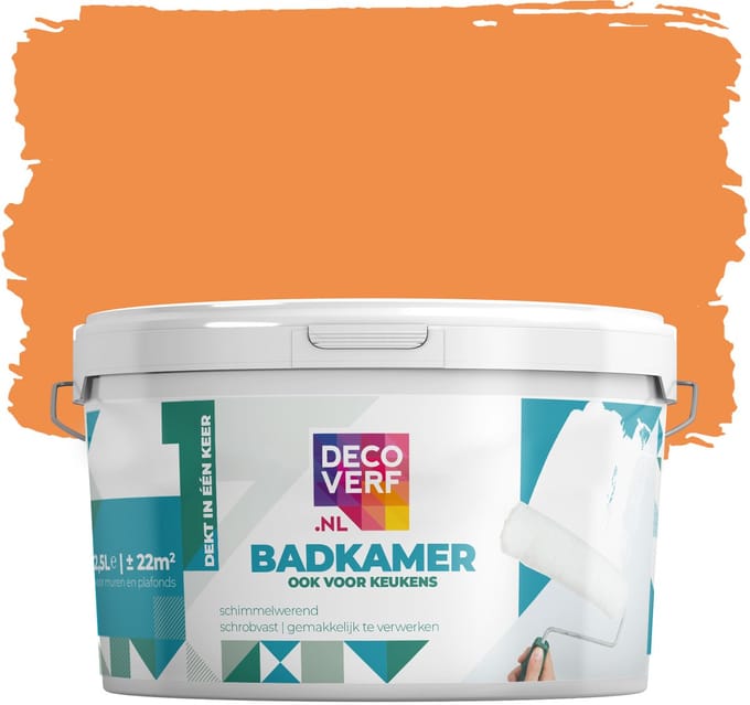 Decoverf badkamer verf oranje, 2.5L
