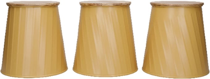KitchenCraft Voorraadbussen, Set van 3 Stuks, 1.3 L, Geel