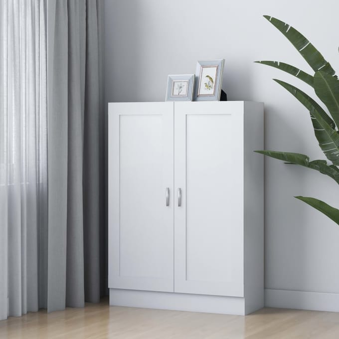 vidaXL - Boekenkast - 82,5x30,5x115 - cm - bewerlt - hout - wit