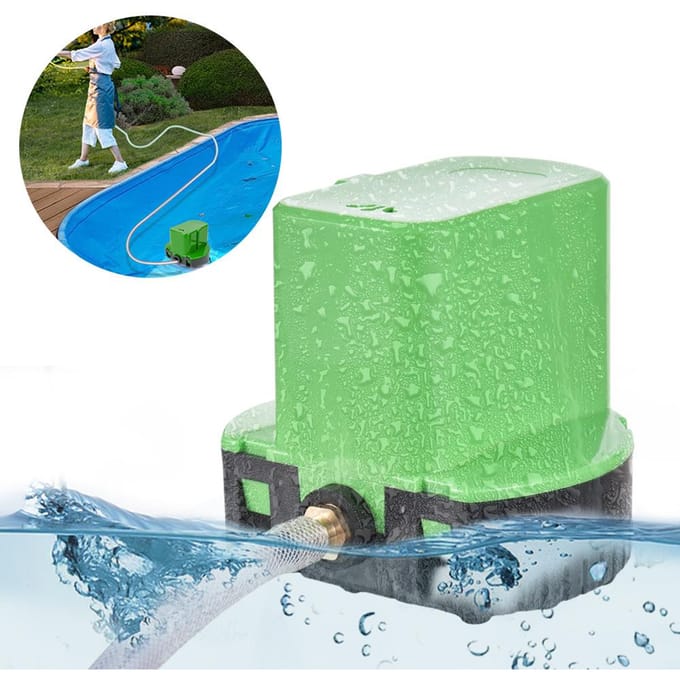 Zwembadafdekpomp Bovengronds 3500L/H Dompelbaar Zwemmen Sump Inbouw Pomp Waterafvoerpomp voor EU Plug groen
