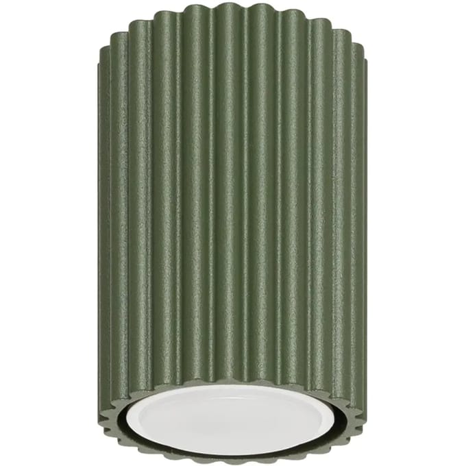 Plafondlamp KARBON 10 compacte opbouwspot - Sollux Lighting - IP20 - Olijfgroen aluminium behuizing - 6.5 x 6.5 x 10 cm - 1 x GU10 LED, exclusief lichtbron - Max. 10 W - Minimalistische plafondlamp voor woonkamer, slaapkamer en eetkamer